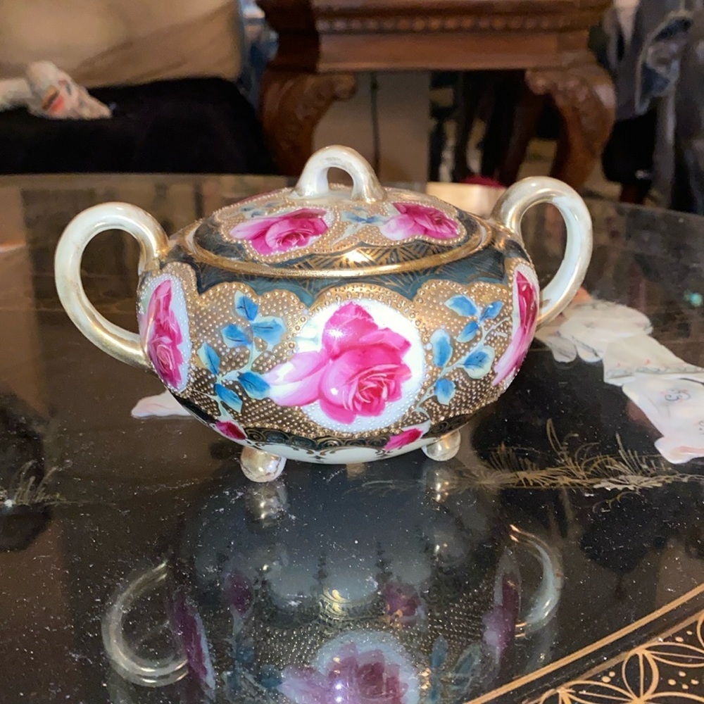 Vintage Nippon Hand Painted creamer with lid